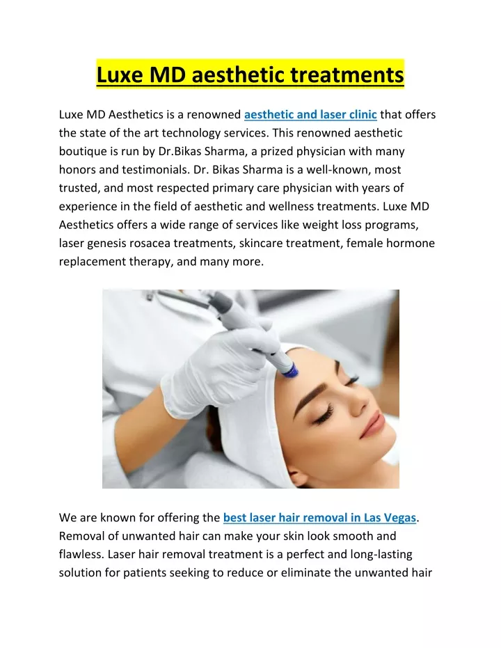 luxe md aesthetic treatments