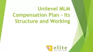 unilevel mlm compensation plan its structure and working