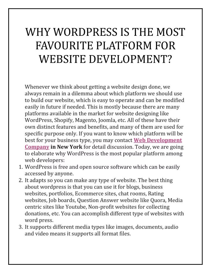 why wordpress is the most favourite platform