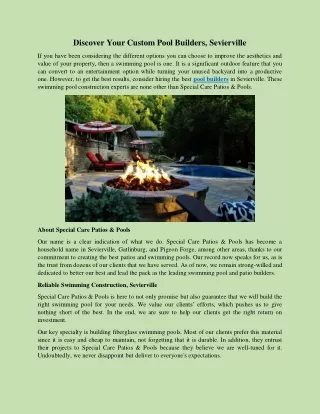 discover your custom pool builders sevierville