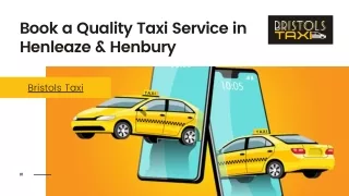 Book a Quality Taxi Service in Henleaze & Henbury