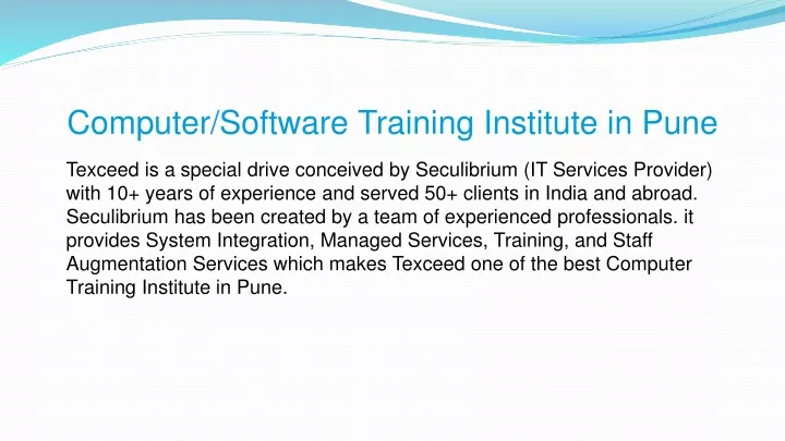 computer software training institute in pune