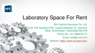 Laboratory Space For Rent