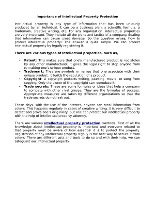 importance of intellectual property protection