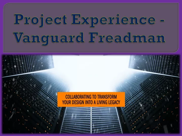 project experience vanguard freadman