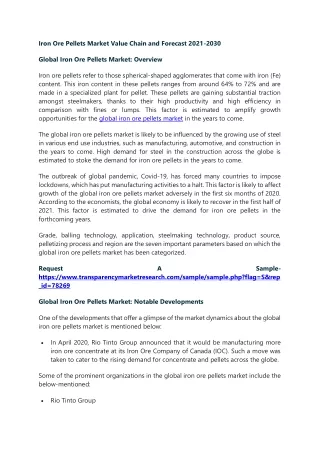 iron ore pellets market value chain and forecast