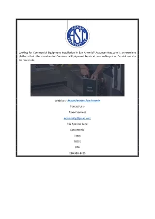 looking for commercial equipment installation
