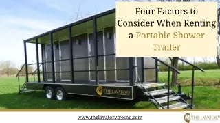 Four Factors to Consider When Renting a Portable Shower Trailer