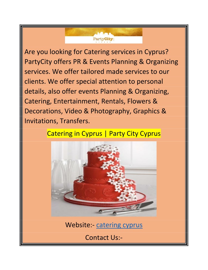 are you looking for catering services in cyprus