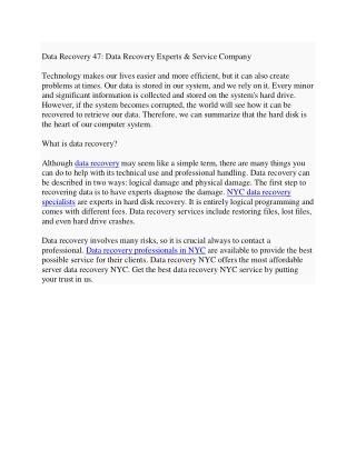 data recovery 47 data recovery experts service