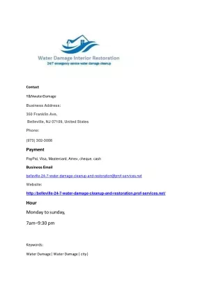 contact y nwaterdamage business address