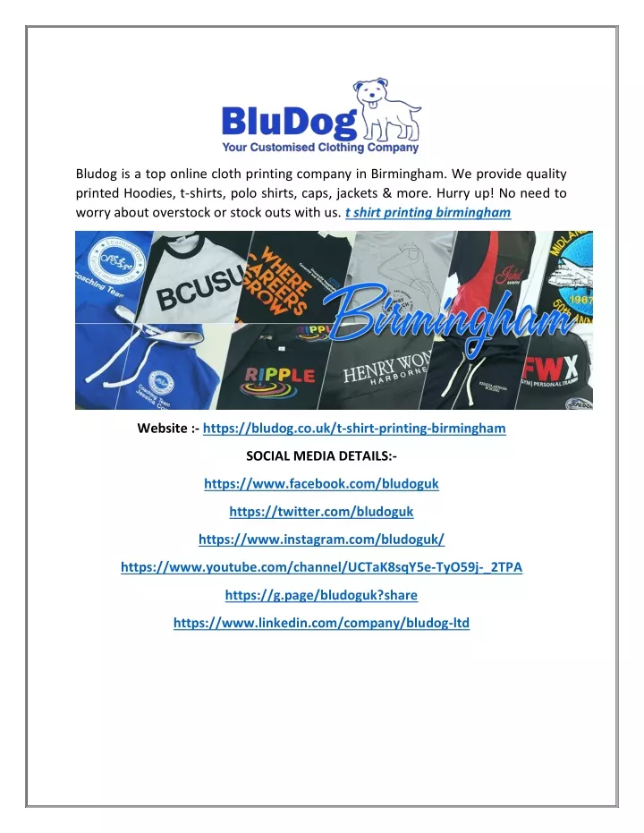 bludog is a top online cloth printing company