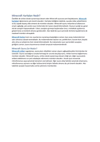 minecraft haritalar nedir minecraft haritalar
