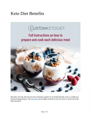 Keto Diet Benefits