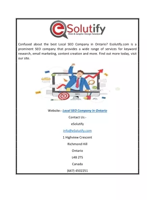 Local SEO Company in Ontario | Esolutify.com