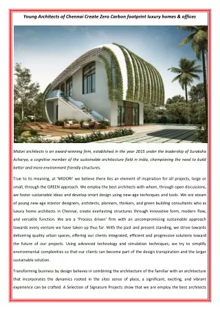 Midori Architects  Architects In Chennai  Interior Designers In Chennai