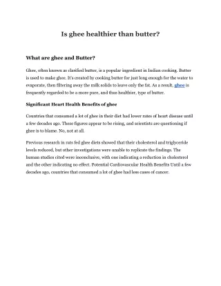 is ghee healthier than butter