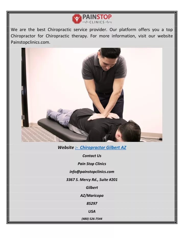 we are the best chiropractic service provider