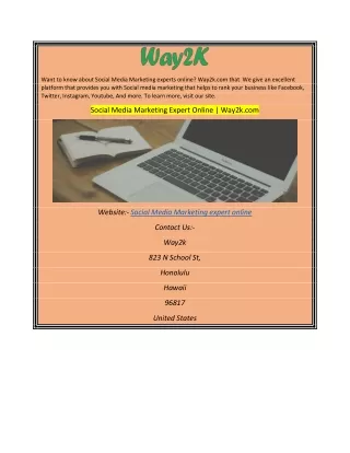 Social Media Marketing Expert OnlineWay2k.com
