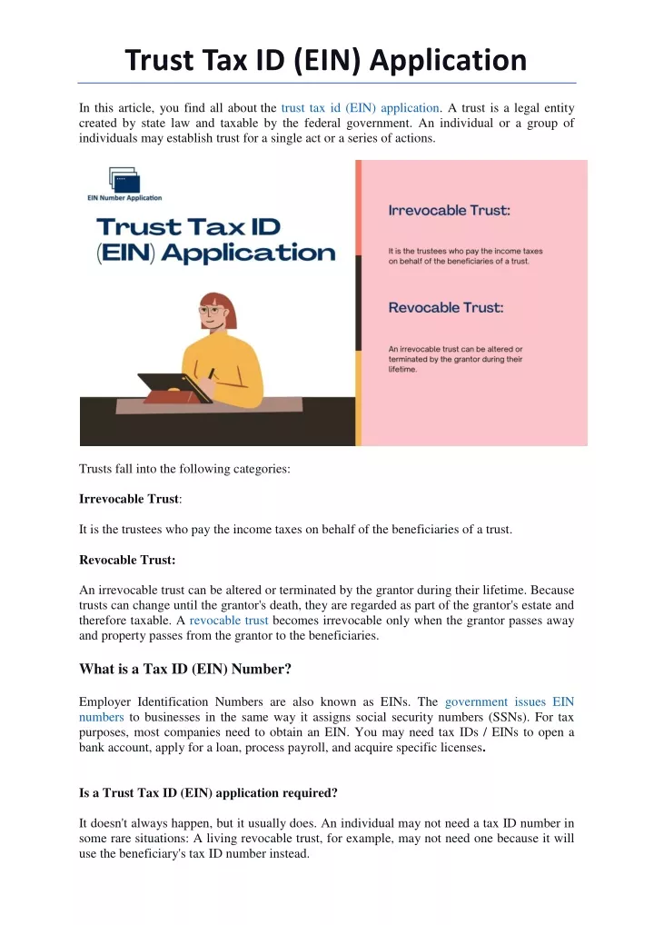 trust tax id ein application