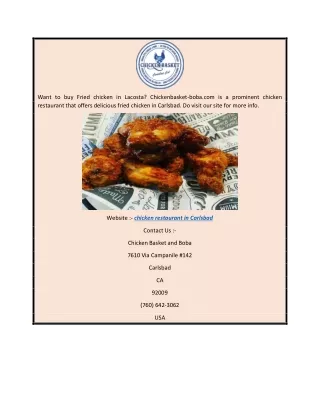 Chicken Restaurant in Carlsbad | Chickenbasket-boba.com