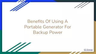 Benefits Of Using A Portable Generator For Backup Power