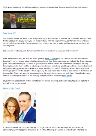 Ty's Bad Ways to Network in Business