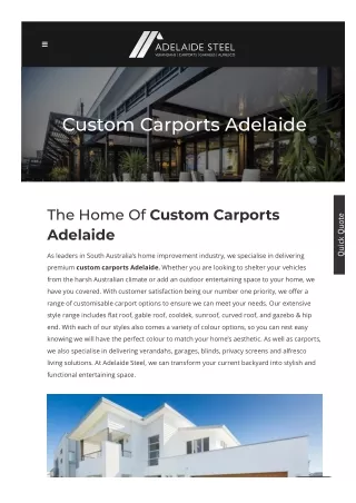 Custom carports Adelaide