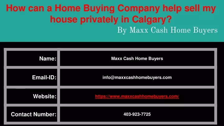 how can a home buying company help sell my house privately in calgary