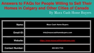 Answers to FAQs for People Willing to Sell Their Homes in Calgary and Other Cities of Canada