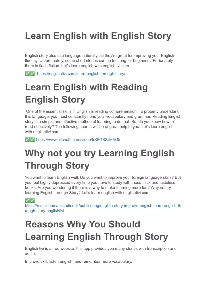 learn english with english story