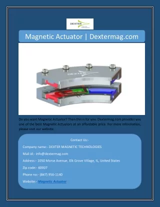 Magnetic Actuator | Dextermag.com