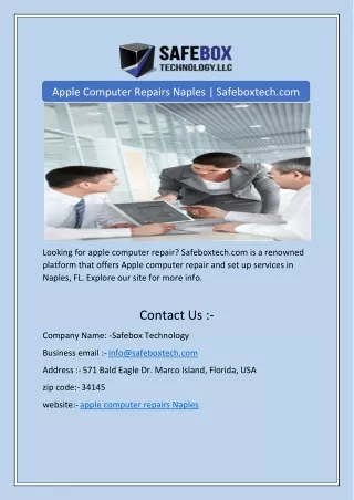 Apple Computer Repairs Naples | Safeboxtech.com