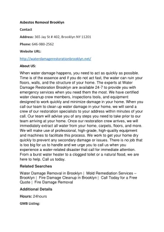 Asbestos Removal Brooklyn