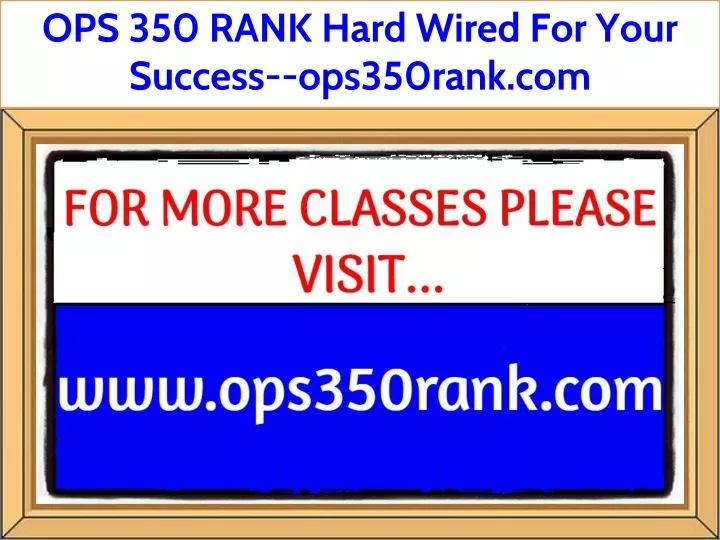 ops 350 rank hard wired for your success