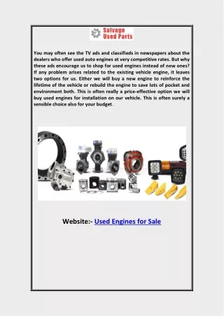 Used Engines for Sale Salvage Used Parts