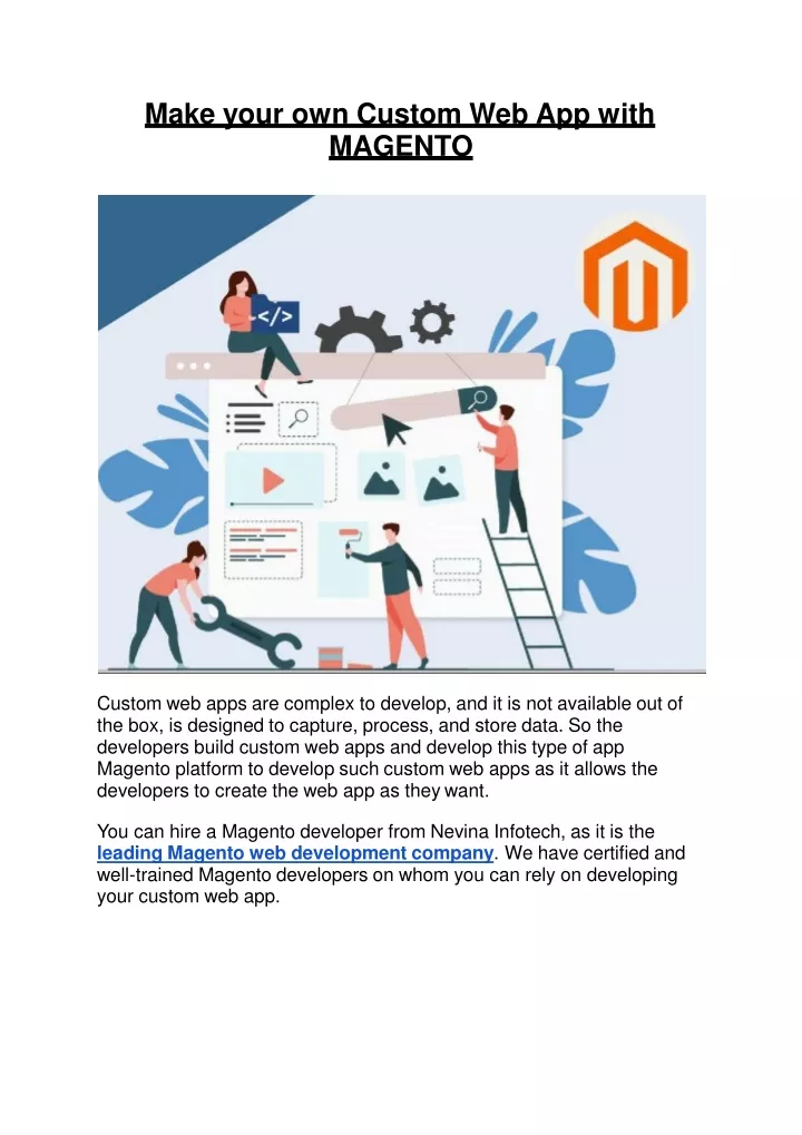 make your own custom web app with magento
