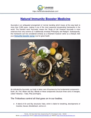Natural Immunity Booster Medicine