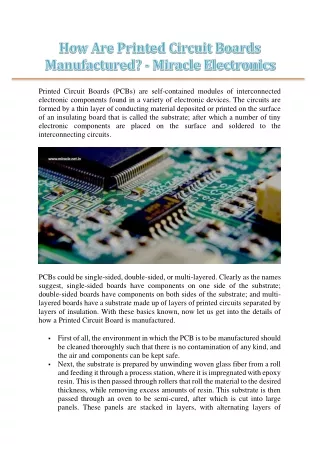 printed circuit boards pcbs are self contained