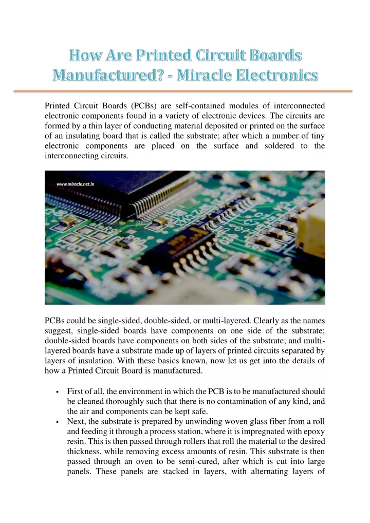 printed circuit boards pcbs are self contained