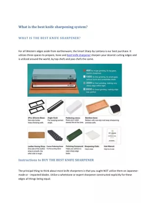 what is the best knife sharpening system