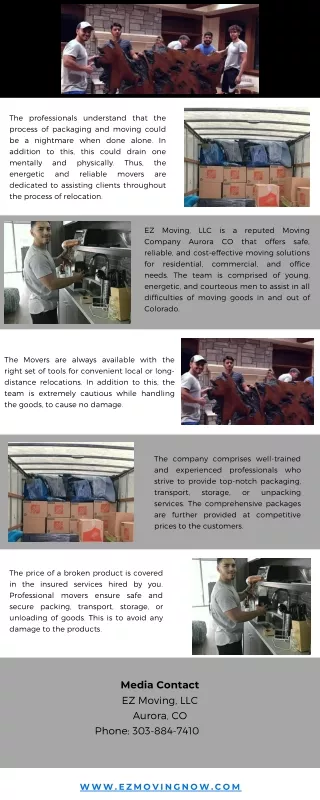 Professional Movers and Packers Aurora CO