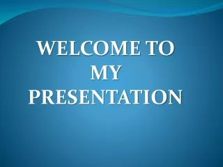 welcome to my presentation