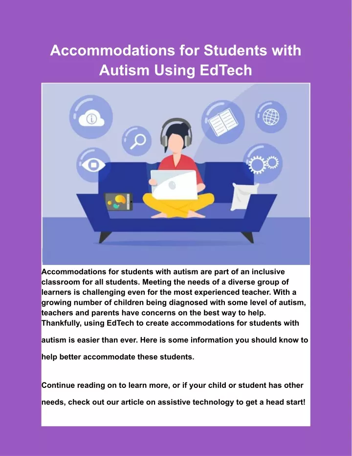 accommodations for students with autism using