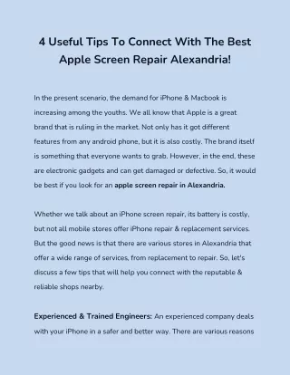 4 useful tips to connect with the best apple