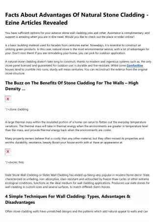 facts about advantages of natural stone cladding