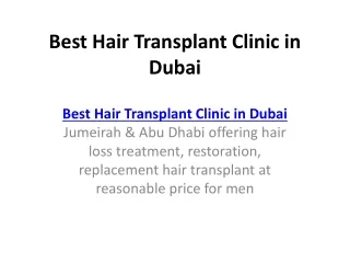 hair transplant in dubai