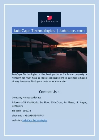 jadecaps technologies jadecaps com