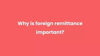 why is foreign remittance important