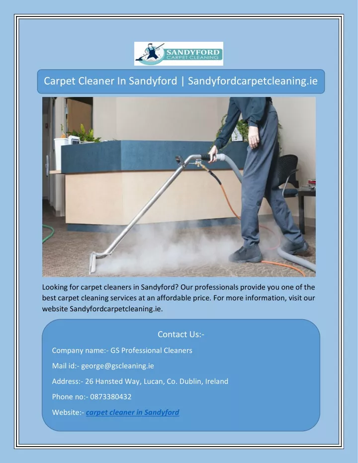 carpet cleaner in sandyford